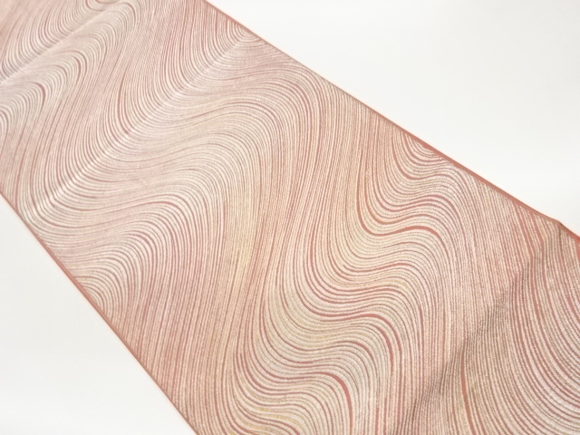 JAPANESE FUKURO OBI / WOVEN WAVY STRIPE / BY HATTORI ORIMONO